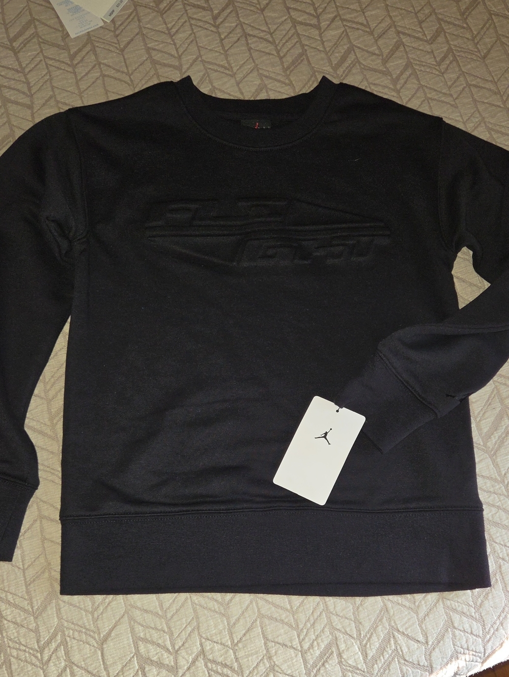 Jordan Black Embossed Logo Crewneck Sweatshirt